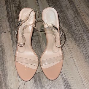 Sale! 🔥🔥🔥 Pretty Little Thing Clear Heeled Sandals with Ankle Strap Sz 8